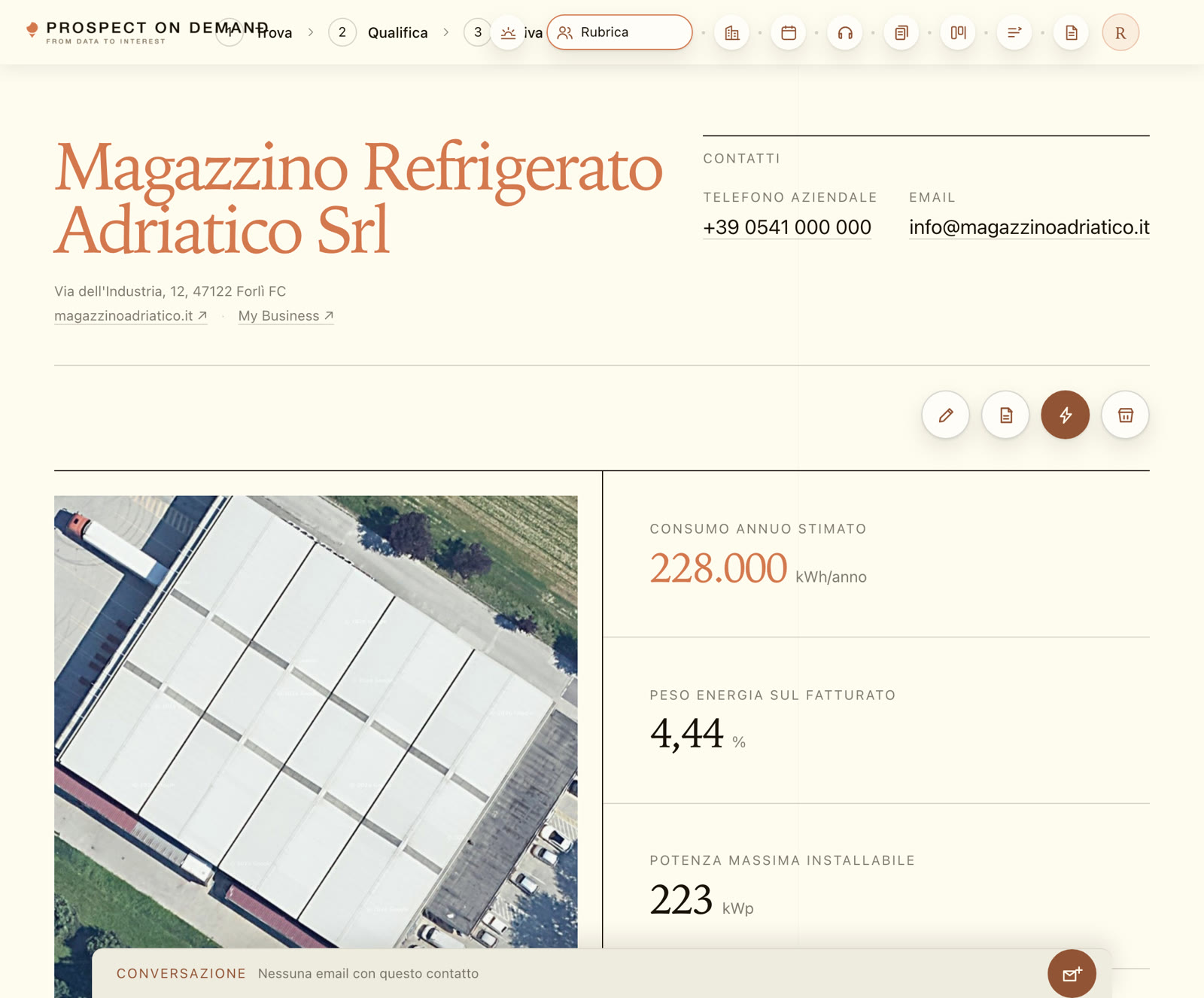 Il dossier dell'azienda pronto per la scheda