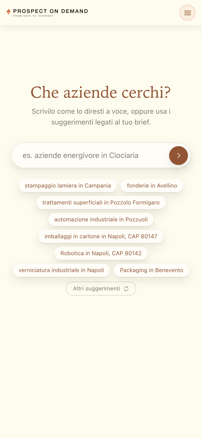 La ricerca dal telefono: che aziende cerchi?
